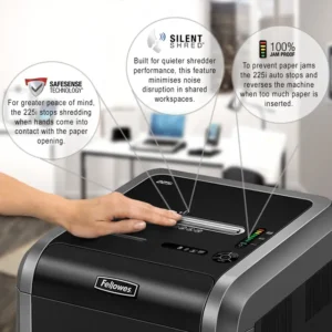 4623501-Fellowes Powershred 225i Strip Cut P2 Paper Shredder - 22 Sheet (4)