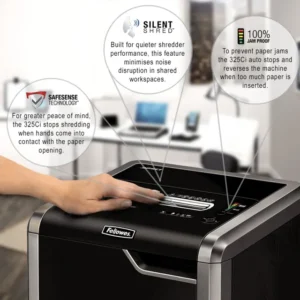 4632001-Fellowes Powershred 325Ci Cross Cut P4 Paper Shredder - 24 Sheet (5)