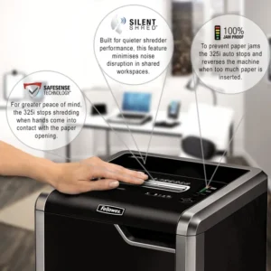 4633001-Fellowes Powershred 325i Strip Cut P2 Paper Shredder - 26 Sheet (4)