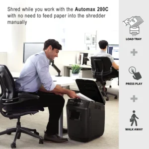 4653601-Fellowes Automax 200C Cross Cut P4 Paper Shredder - 200 Sheet (3)