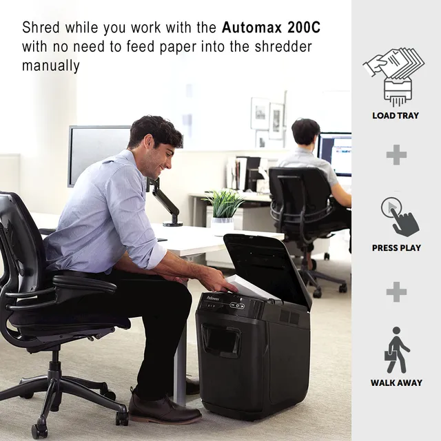 Fellowes Automax 200C Cross Cut P4 Paper Shredder - 200 Sheet