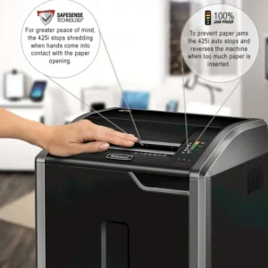 4698501-Fellowes Powershred 425i Strip Cut P2 Paper Shredder - 40 Sheet (3)