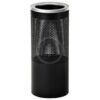Krost Perforated Steel Litter Bin Black