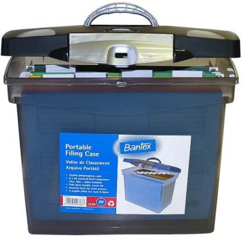 Bantex A4 Portable 8 Suspension File Case Black