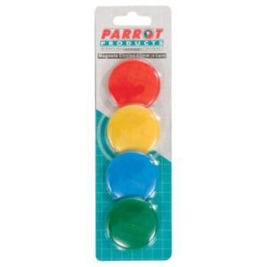 BA0612 Parrot Magnets Circle 40mm 4 Carded Assorted
