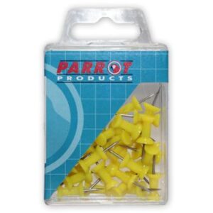 BA3001Y Parrot Push Pins Carded Pack 30 Yellow