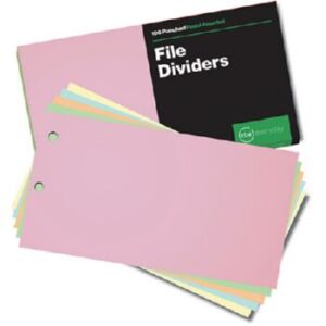 F1459 RBE DL Dividers Punched Pastel Assorted 100s