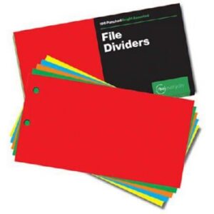 F20704 RBE DL Dividers Punched Bright Assorted 100