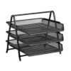 Krost Black Mesh Metal 3-Tier Letter Tray Set 1 Unit