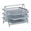 Krost Silver Mesh Metal 3-Tier Letter Tray Set 1 Unit