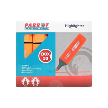 Parrot Highlighter Marker Box 10 Yellow
