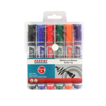 Parrot Whiteboard Marker Bullet Tip Pouch 6