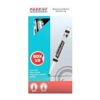 Parrot Whiteboard Marker Slimline Box 10 Red