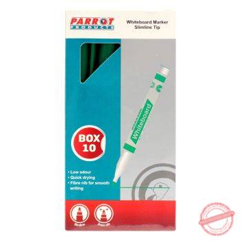 Parrot Whiteboard Marker Slimline Box 10 Red