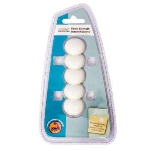 Parrot Magnets Circle Extra Strong 30mm 5 Carded White