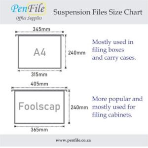 Suspension Files Size Chart - Small