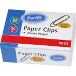 Bantex Boat Shaped Paper Clips 50mm Silver 50s
