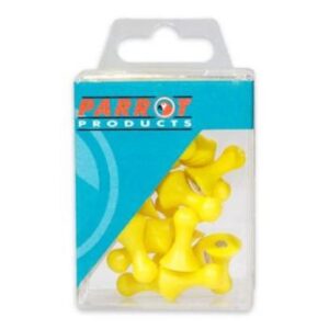 Parrot Magnets Map Pins Yellow 16mm 25s