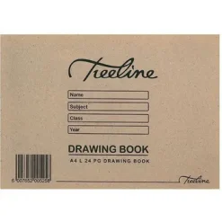 BS24 Treeline A4 Drawing Book Landscape 24 Page