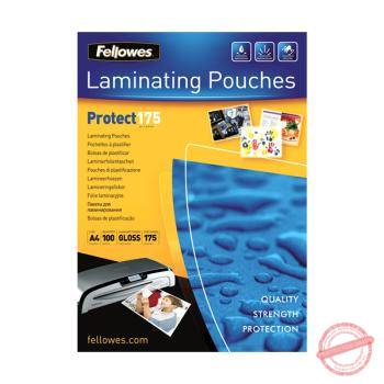 Fellowes A4 175 Micron Laminating Pouches 100s