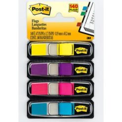 Post it Flags 11.9 x 43.2mm 4 pack Bright 140 Flags per pack Assorted