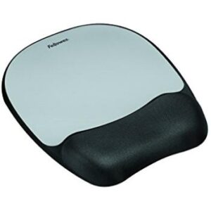 Fellowes Memory Foam Wrist Support Silver Streak Mouse Pad