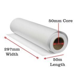 Plotter Paper 80gsm Bond Roll 50mm Core 297mm x 50m