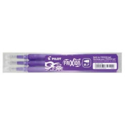 Pilot Frixion Clicker Erasable Ink 07 Refill Pack 3 Violet