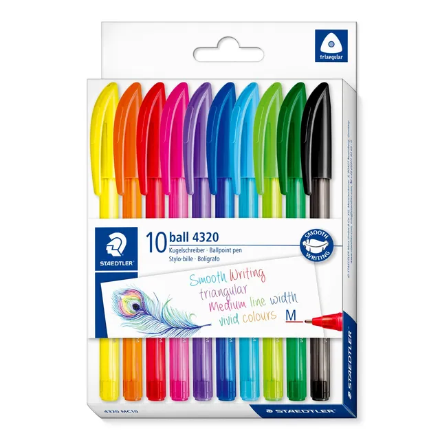 Staedtler Colour Ballpoint Pens Assorted - Wallet 10