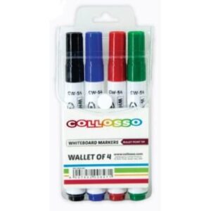 Collosso Whiteboard Markers Bullet Point Wallet 6 Assorted