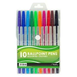 Treeline Coloured Ballpoint Pens Assorted 10s
