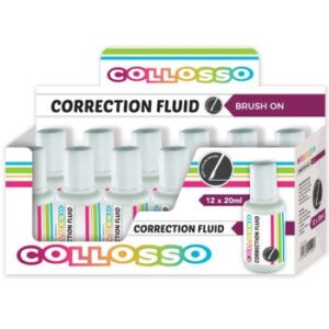 Collosso Correction Fluid With Brush 20ml Box 12
