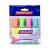 Penflex Higlo Highlighters Pastel Colours Assorted Wallet 4s