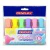 Penflex Higlo Highlighters Pastel Colours Assorted Wallet 4s