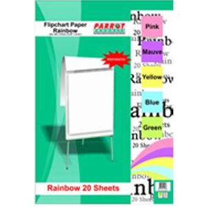 BA2107 Parrot Flipchart Paper Rainbow 20 Sheets 860 x 610mm 54gsm