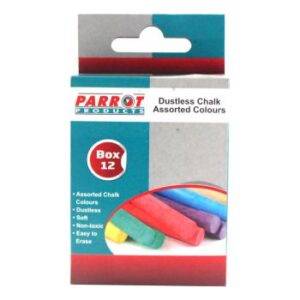 CH0012A Parrot Chalk Dustless Box 12 Assorted