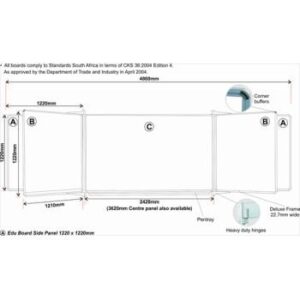Parrot Educational Board Side Panel 1220 x 1220mm Magnetic Chalk