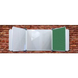 Parrot Educational Board Swing Leaf 1220 x 1210mm Magnetic White Lines Squares