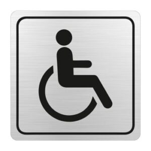 SN4104 Parrot Sign Symbolic 150 x 150mm Black Printed Disabled Toilet Sign On Brushed Aluminum ACP