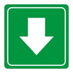 SN4115 Parrot Sign Symbolic 150 x 150mm Green Arrow Sign On White ACP