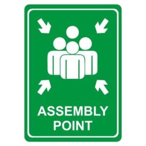 SN4116 Parrot Sign Symbolic 297 x 210mm Assembly Point Green On White ACP
