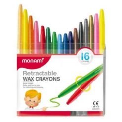 Monami Retractable Wax Crayons Wallet 16s