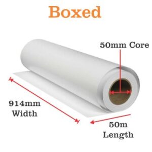 Plotter Paper 80gsm Bond Roll 50mm Core 914mm x 50m Box