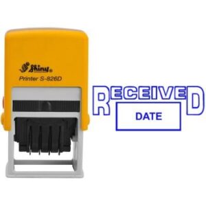 Shiny S826 Dater Stock Stamp 41 x 23mm Received