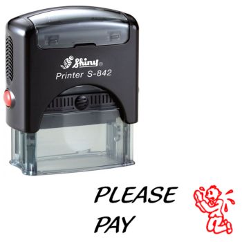 Shiny S842 Stock Stamp 38 x 14mm Please Pay On Knees
