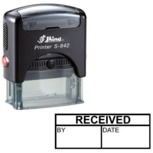 Shiny S842 Stock Stamp 38 x 14mm Received By/Date