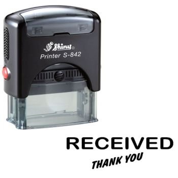Shiny S842 Stock Stamp 38 x 14mm Received Thank You