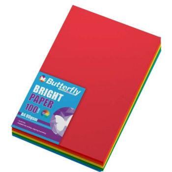 Butterfly A4 Bright Colour Paper 80gsm Assorted 100s 2