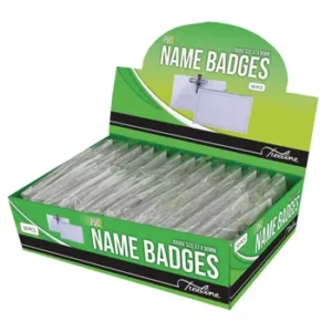 TR0074-00 - Treeline PVC Name Badges 59 x 90mm With Clip and Pin 50s (1)