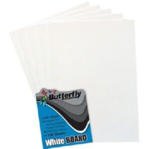 Butterfly A4 Project Board 160gsm Pastel White 100s